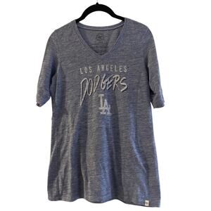 LA Dodgers blue vneck tee shirt size medium